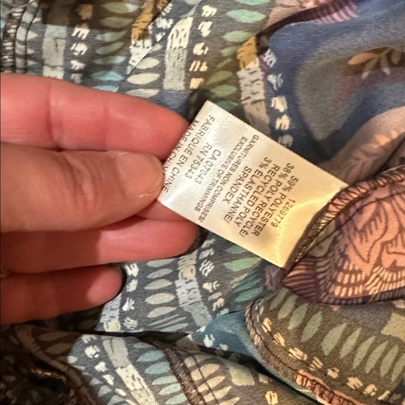 NEW! House of Harlow Scarf Print Satin Pull on Floral Print Pants M Boho - Picture 5 of 9